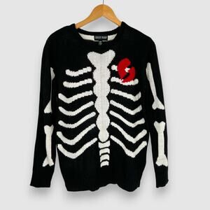 Current Mood Broken Heart Skeleton Knit Sweater Size XS